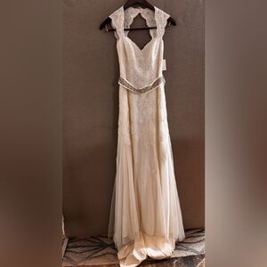 David’s Bridal Elegant Lace Ivory Dress